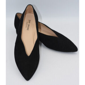Jon Josef Flats Pointed Toe Black Suede Pump Dress Shoes Size 9.5